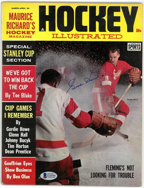 Gordie Howe Autographed 1963 Hockey Illustrated Magazine