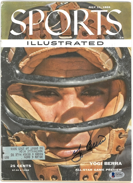Yogi Berra Autographed 1955 Sports Illustrated