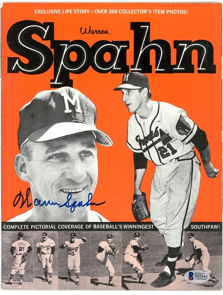 Warren Spahn Autographed Pictorial Magazine