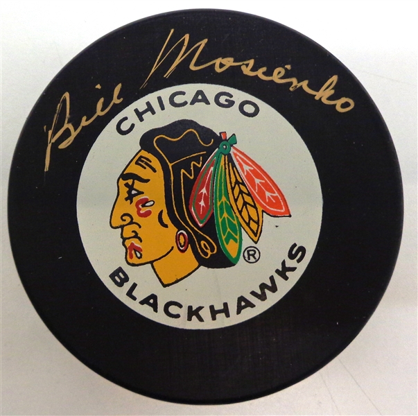 Bill Mosienko Autographed Chicago Black Hawks Puck