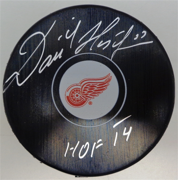 Dominik Hasek Autographed Red Wings Puck w HOF