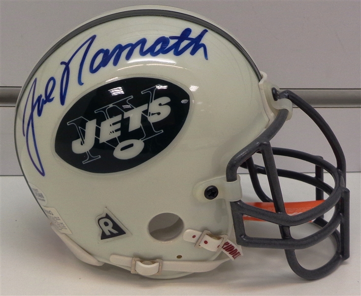Joe Namath Autographed NY Jets Mini Helmet