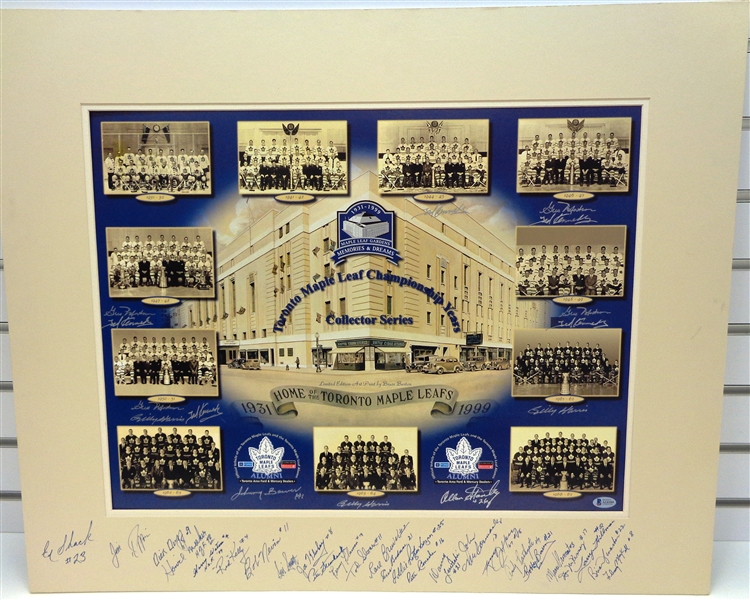 Maple Leafs Championship Years Poster Signed by 40 Players