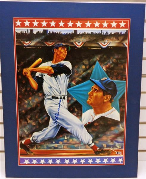 Ted Williams Autographed Matted Poster
