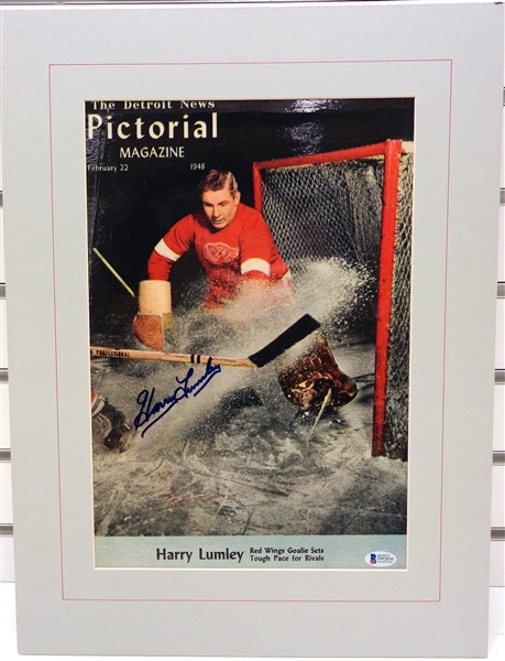 Harry Lumley Autographed Matted Display Piece