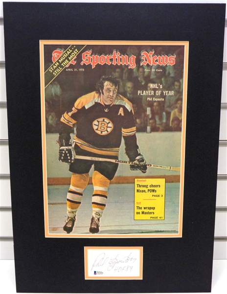 Phil Esposito Autographed Matted Sporting News Cover