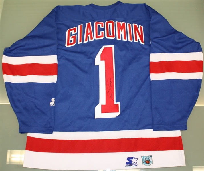 Eddie Giacomin Autographed Rangers Jersey