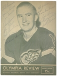 1943/44 Red Wings Team Signed Program