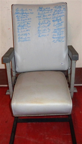 Maple Leaf Gardens Seat with 34 Autographs