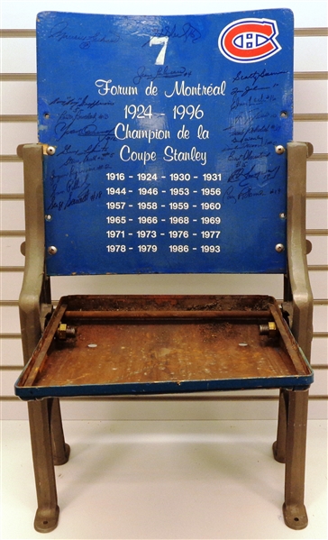 Montreal Forum Seat Signed by 21 Hall of Famers