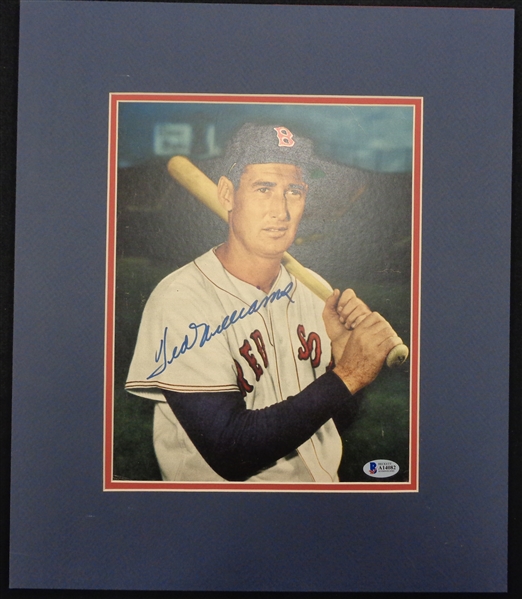 Ted Williams Autographed Matted Photo Display