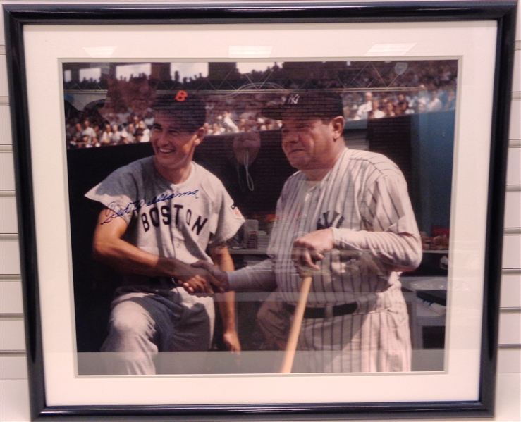 Lot Detail - Ted Williams Autographed Framed Photo With Babe Ruth