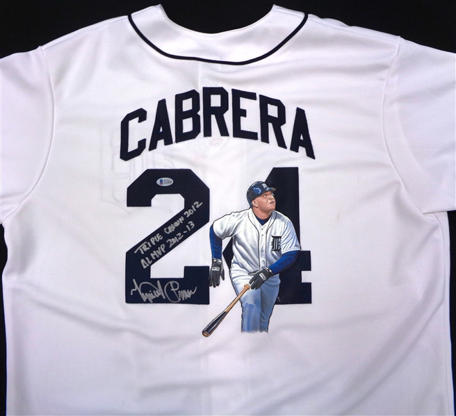 Miguel Cabrera Signed Inscribed Hand Painted Jersey