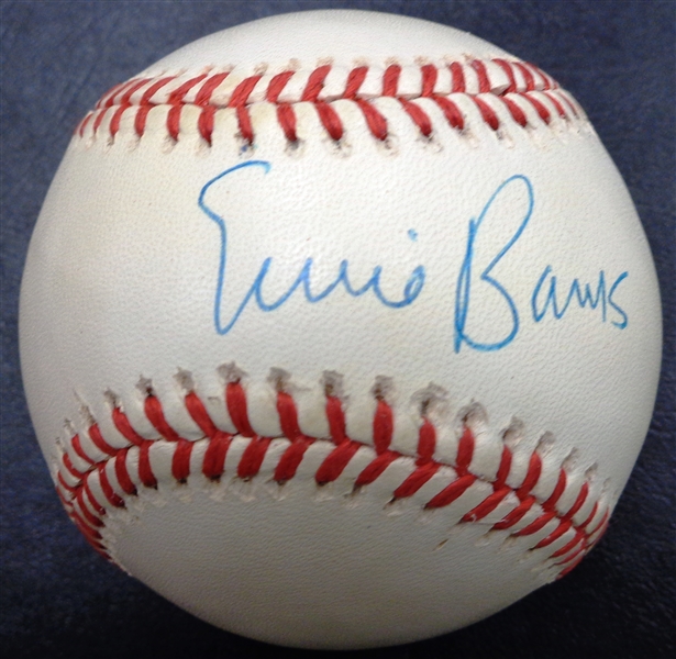 Ernie Banks Autographed Baseball