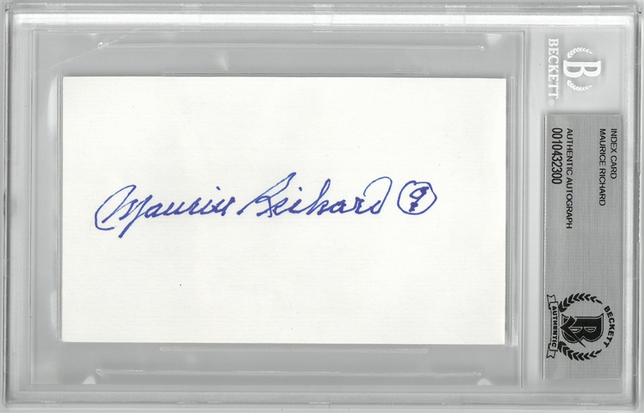 Maurice Richard Autographed 3x5 Index Card