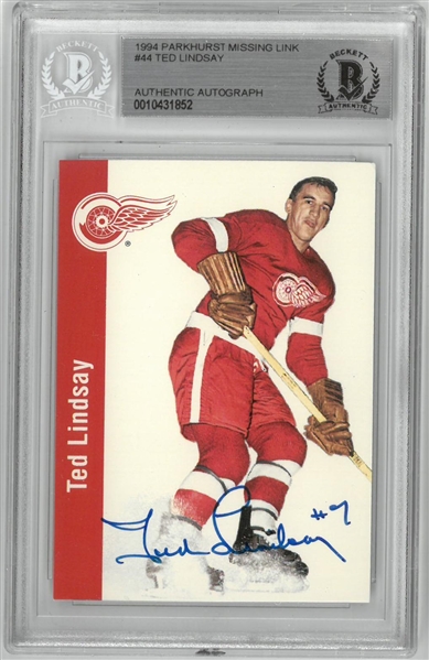 Ted Lindsay Autographed 1994 Parkhurst Missing Link