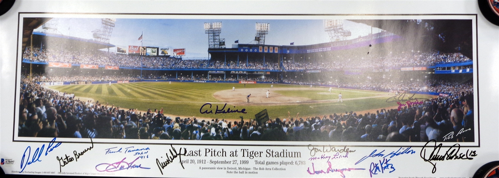 Tiger Stadium Final Game Multi Signed 10x27 Panoramic