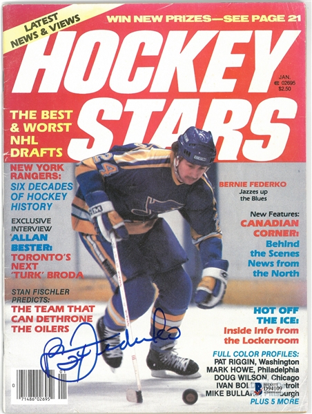 Bernie Federko Autographed Hockey Stars Magazine