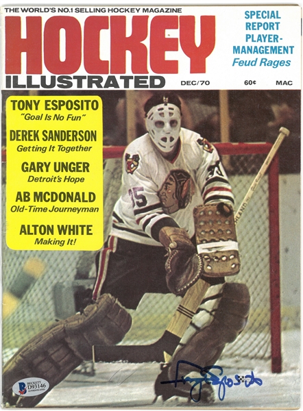 Tony Esposito Autographed 1970 Hockey Illustrated