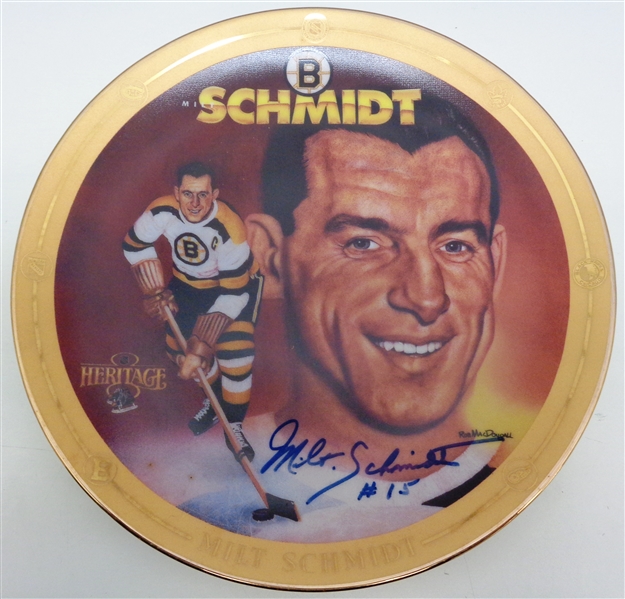 Milt Schmidt Autographed 8" Plate