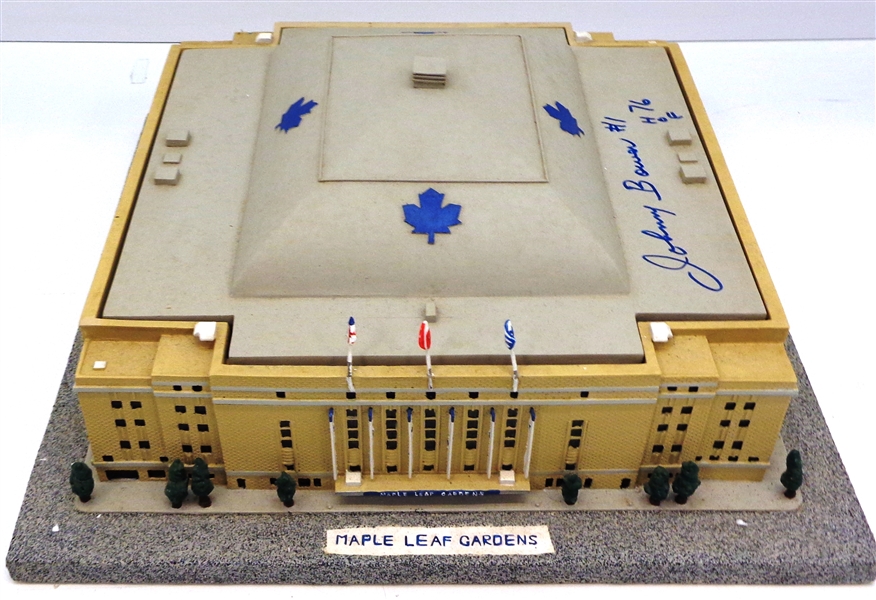 Maple Leaf Gardens 12" Replica Signed by Johnny Bower