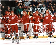 Russian 5 Autographed Red Wings 8x10 Photo