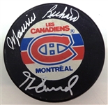 Maurice & Henri Richard Autographed Canadiens Puck
