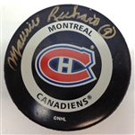 Maurice Richard Autographed Canadiens Game Puck
