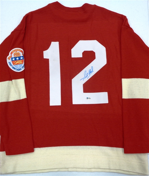 Sid Abel Autographed Red Wings Sweater