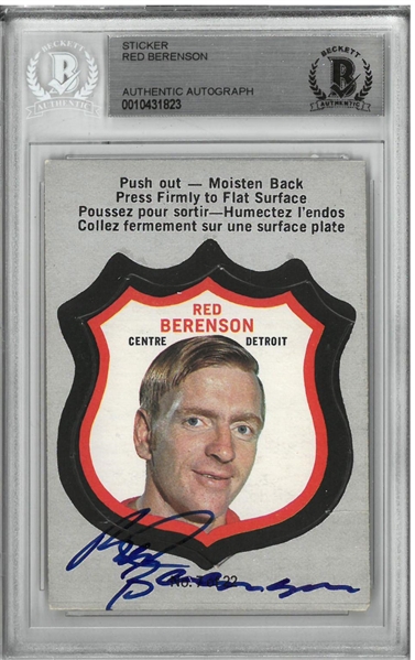 Red Berenson Autographed 1972/73 OPC Player Crests Card