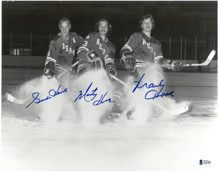 Gordie, Mark & Marty Howe Autographed 11x14 Photo