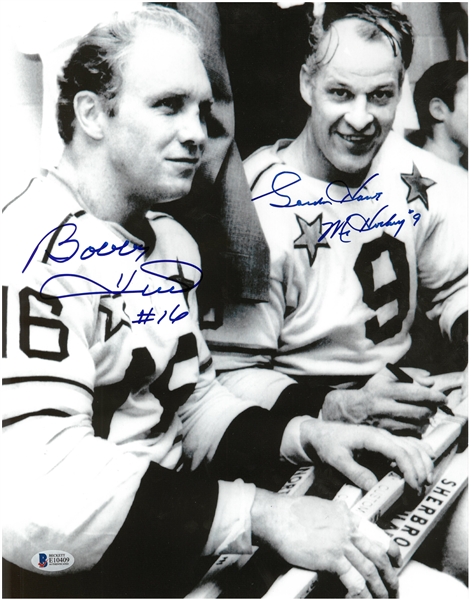 Gordie Howe & Bobby Hull Autographed 11x14 Photo