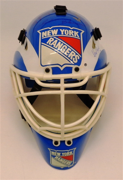 New York Rangers Multi Signed Mini Goalie Mask