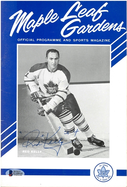 Red Kelly Autographed Maple Leafs Program