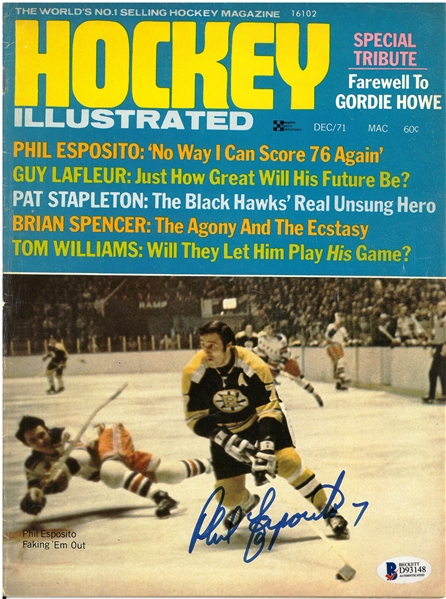 Phil Esposito Autographed 1971 Hockey Illustrated