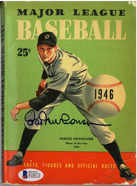 Hal Newhouser Autographed 1946 Dell MLB Book