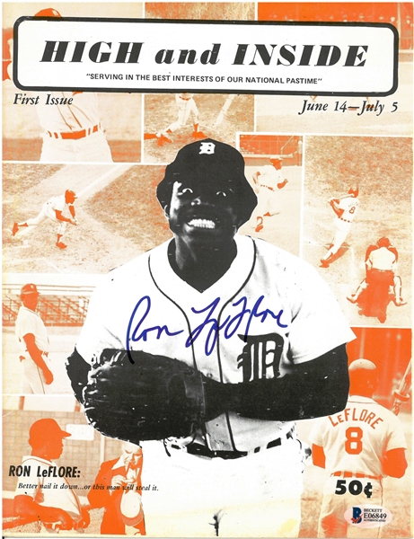 Ron LeFlore Autographed High and Inside Magazine