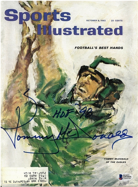 Tommy McDonald Autographed 1962 Sports Illustrated
