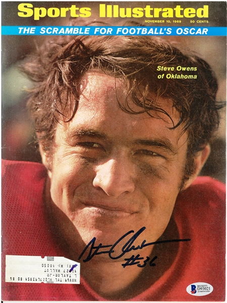 Steve Owens Autographed 1969 Sports Illustrated