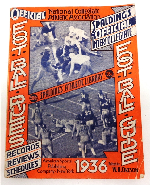 1936 Spalding NCAA Football Rules & Team Guide