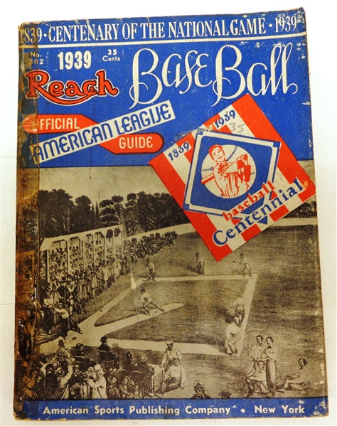 1939 Reach Official American League Baseball Guide