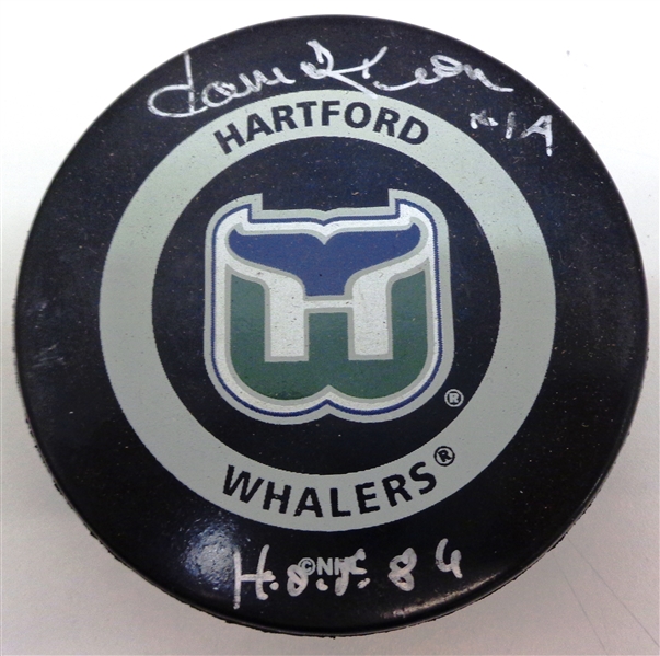 Dave Keon Autographed Whalers Game Puck