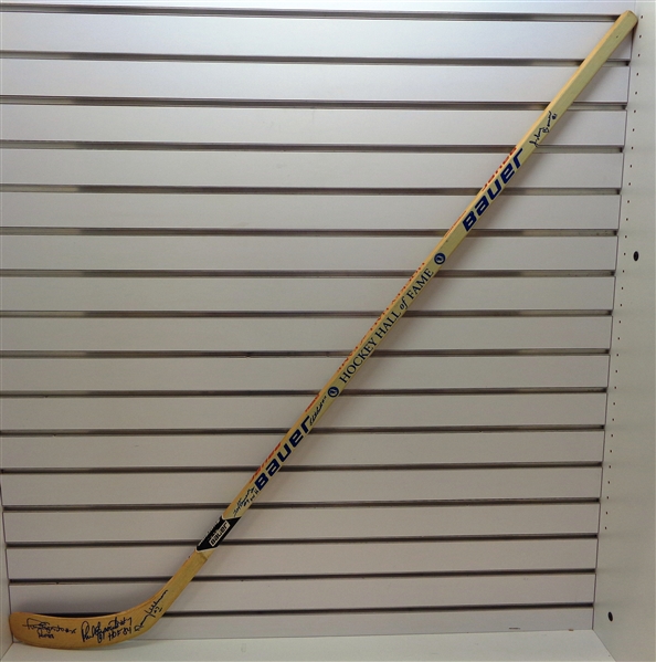 Hockey Hall of Fame Stick Signed by 6