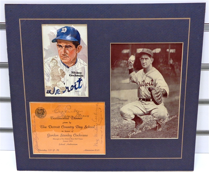 Mickey Cochrane & More Signed Matted Display Piece