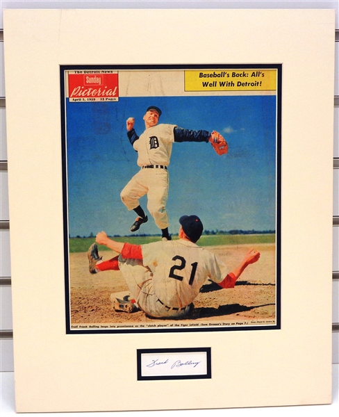 Frank Bolling Autographed Matted Display Piece