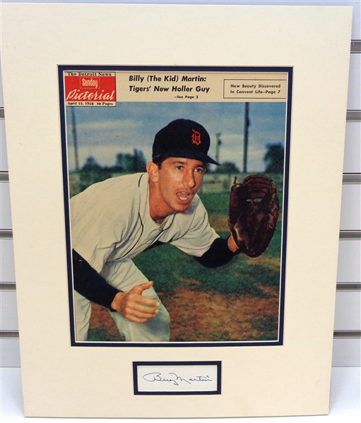 Billy Martin Autographed Matted Display Piece