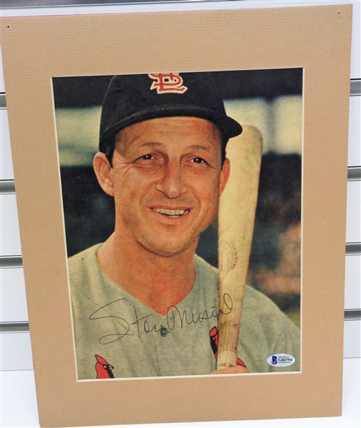 Stan Musial Autographed Matted Display Piece