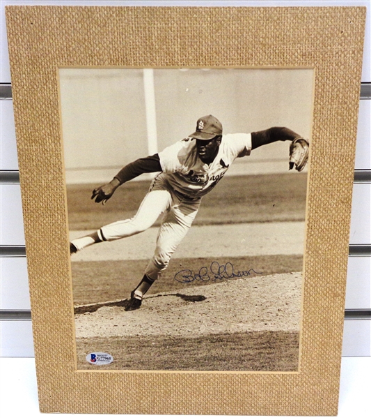 Bob Gibson Autographed Matted Display