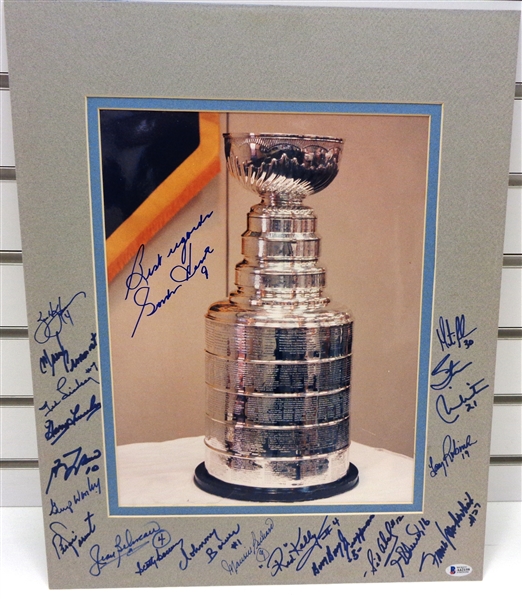 Hockey Hall of Fame Autographed Matted Display Piece