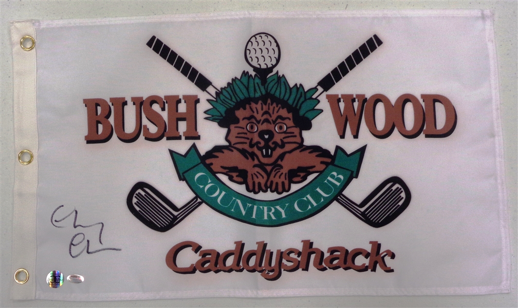 Chevy Chase Signed Caddyshack Bushwood Golf Flag